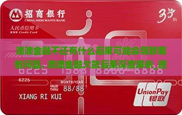 滴滴金融不还有什么后果可能会导致哪些问题