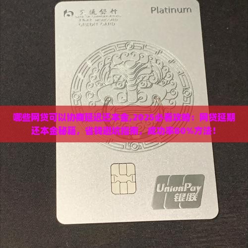 哪些网贷可以协商延迟还本金