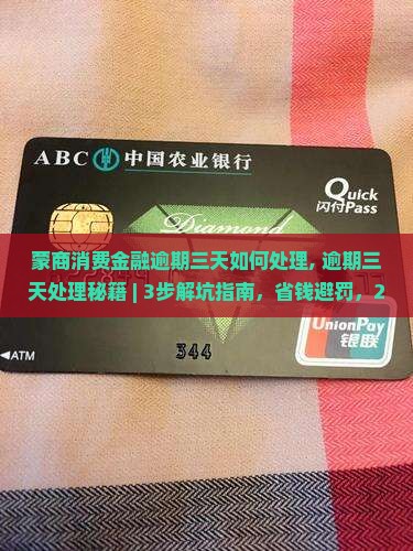 蒙商消费金融逾期三天如何处理