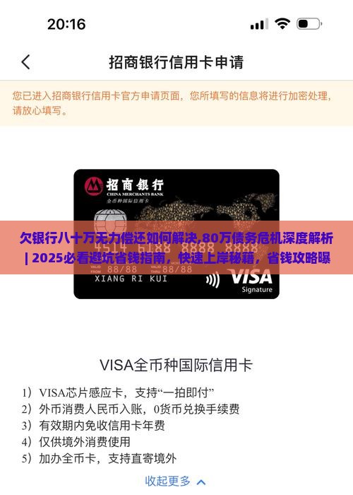 欠银行八十万无力偿还如何解决 欠银行八十万无力偿还如何解决