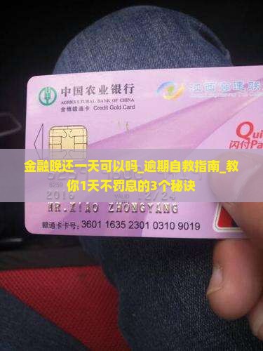 招联金融晚还一天可以吗