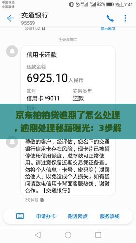 京东拍拍贷逾期了怎么处理 京东拍拍贷逾期了怎么处理