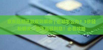 京东白条延期还款规则解析