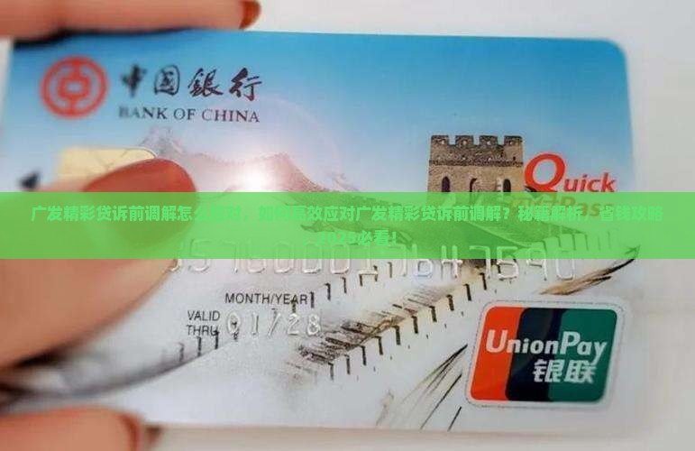 广发精彩贷诉前调解怎么应对
