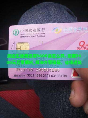 美团生活费逾期3600会怎么样