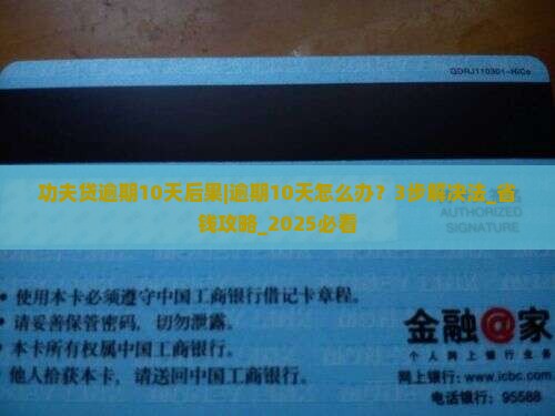 功夫贷逾期10天后果及如何解决